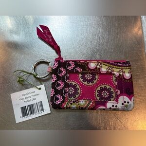 Vera Bradley Very Berry Paisley Zip ID Case